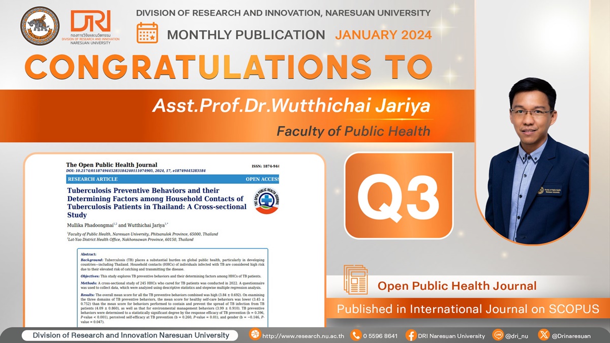Congratulations to Asst.Prof.Dr.Wutthichai Jariya