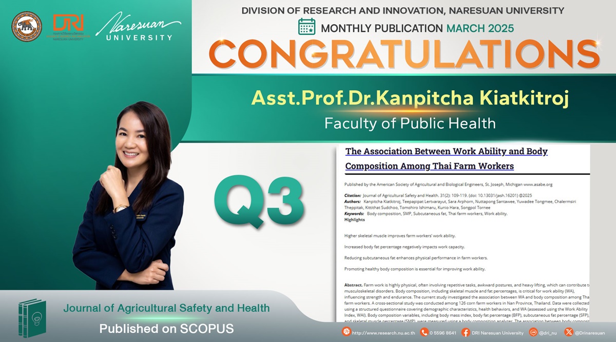 Congratulations to Asst.Prof.Dr.Kanpitcha Kiatkitroj-022025